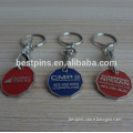 metal Canadian loonie embossed company logo trolley coin keychains
